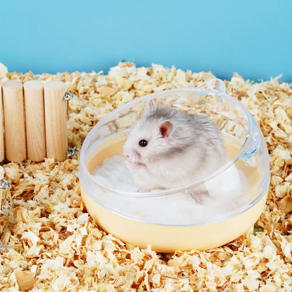 Convenient Transparent For Mice Rabbit Pets Hamster Sand Bath Container Hamster Sand Bath Box Cage Toilet Hamster Bathroom