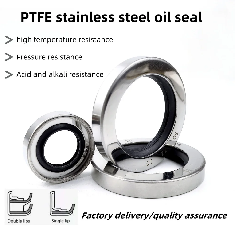 

PTFE shaft oil seal OD:50*52*54*ID:60/62/65/68/70/72/75/80*8/10/12mm Air compressor accessory spiral rod O-ring