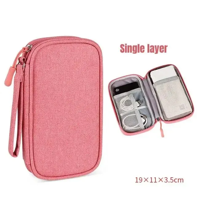 1Pc NIEUWE Reisorganisator Tas Kabelopslag Organisatoren Pouch Draagtas Draagbare Waterdichte Dubbele Lagen Opbergzakken Kabelsnoer