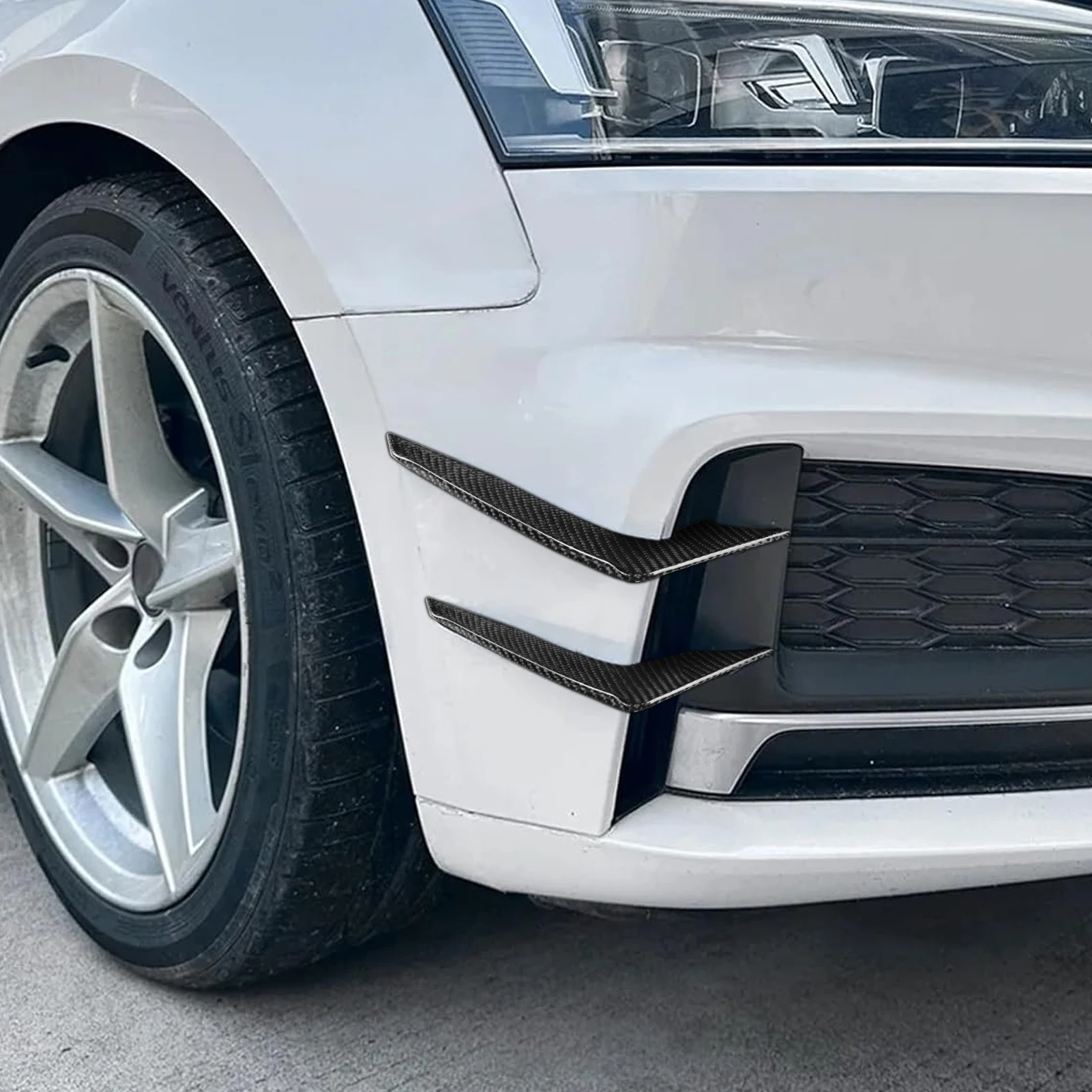 For Audi A5 S5 F5 S-Line 2017-20 Real Dry Carbon Fiber Front Bumper Air Vent Fender Spoiler Splitter Car Accessories Decorative