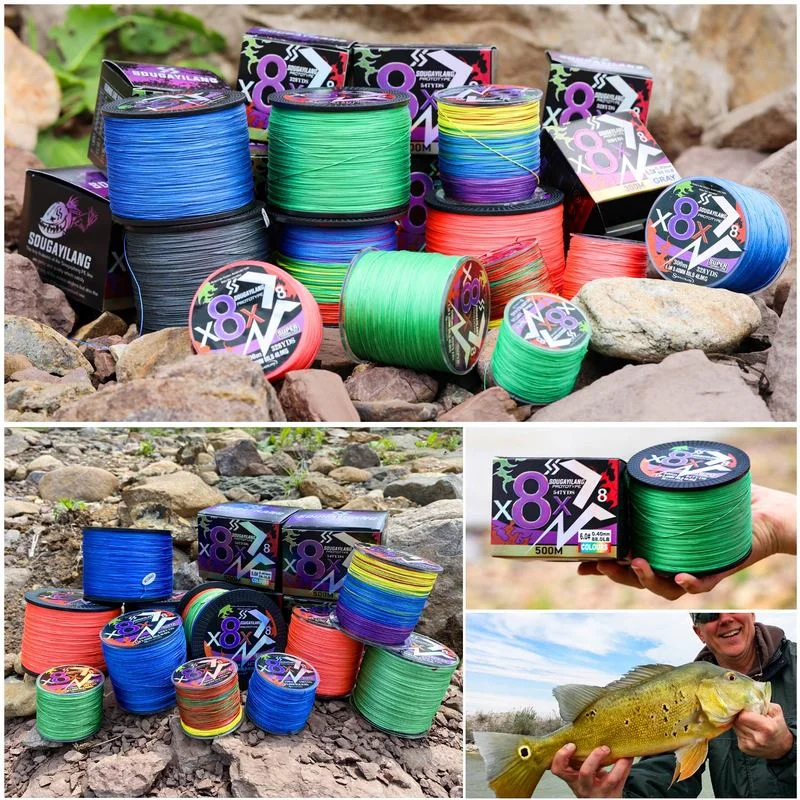 Sougayilang 100M 300M 500M 8 Strands Braided Line 18-88LB Multifilament PE Braided Fishing Line Super Strong for Salt Freshwater