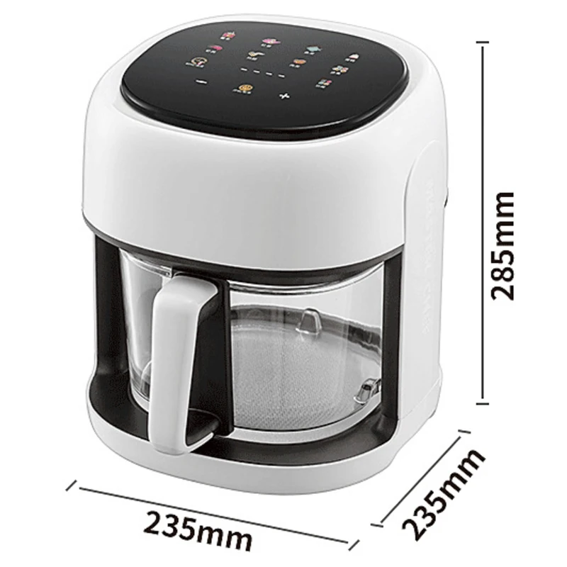 Smart Electric Air Fryer Large Capacity Convection Oven Deep Fryer Without Oil Kitchen 360°Baking Viewable Window Home Applianc