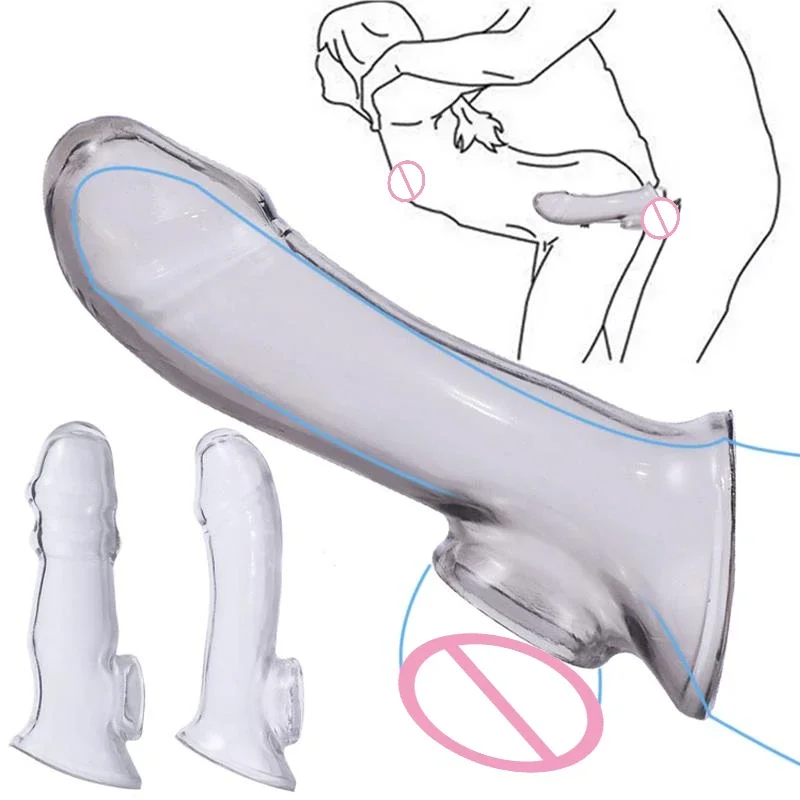 

Soft Elastic Penis Ring Realistic Penis Sleeve Firmly Cock Enlargement Extender Condom Delay Ejaculation G-Spot Stimulate Ring