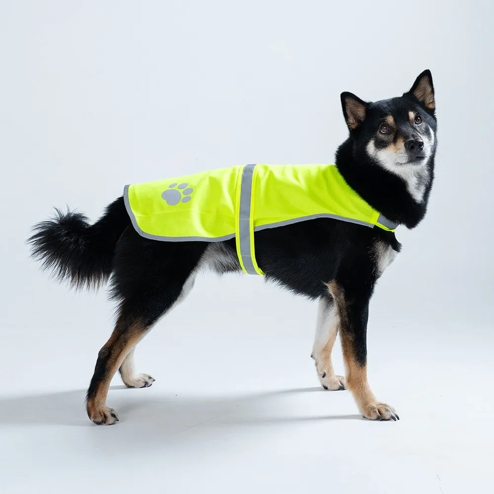 

Coat Reflective Dog Safety Vest Adjustable Breathable Puppy Visibility Jacket Comfortable Yellow Pet Fluorescent Clothes Outdoor