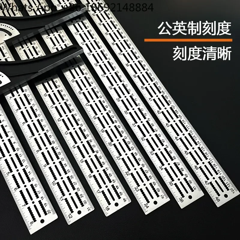T-shaped Movable Angle Ruler T-square Protractor Edge Scale for Woodworkers Edge Rule