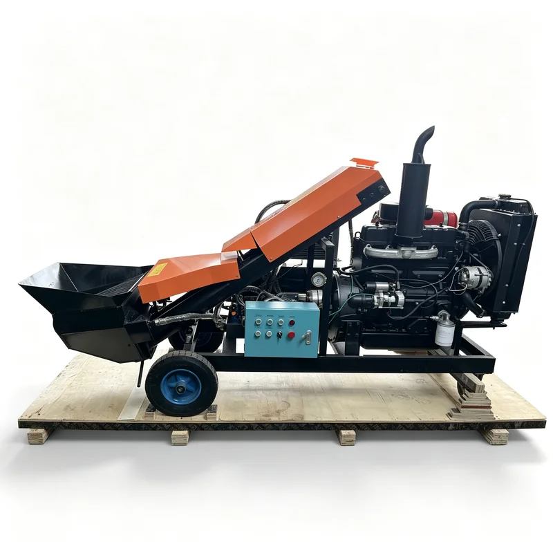 Small Concrete Pump 9m3/h Trailer Mounted Diesel Engine for Rural Building Contractors