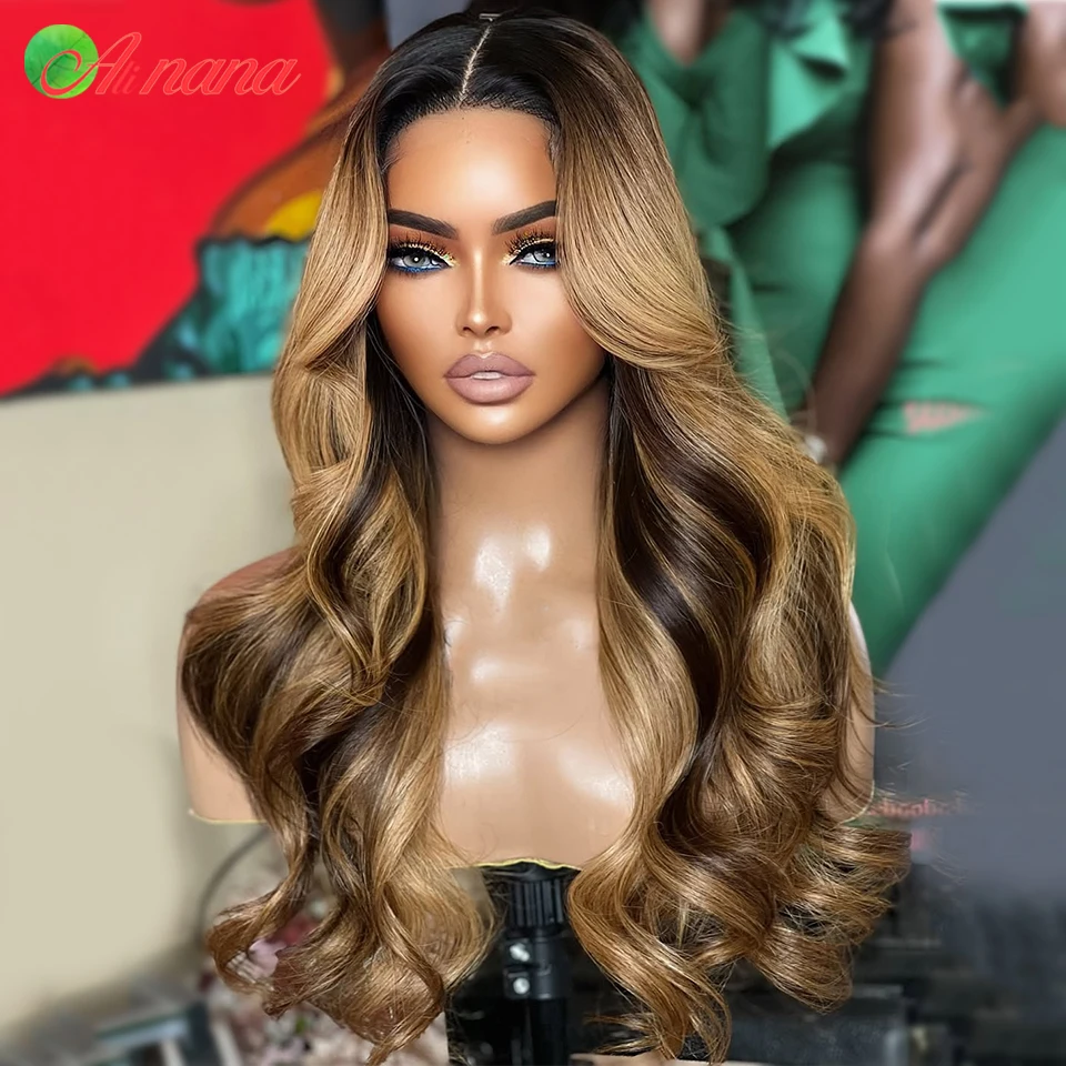 

Highlight Brown Blonde Colored Body Wave 13x4 13x6 Lace Frontal Wig Brazilian Remy Human Hair Wig For Women 5x7 Lace Closure Wig