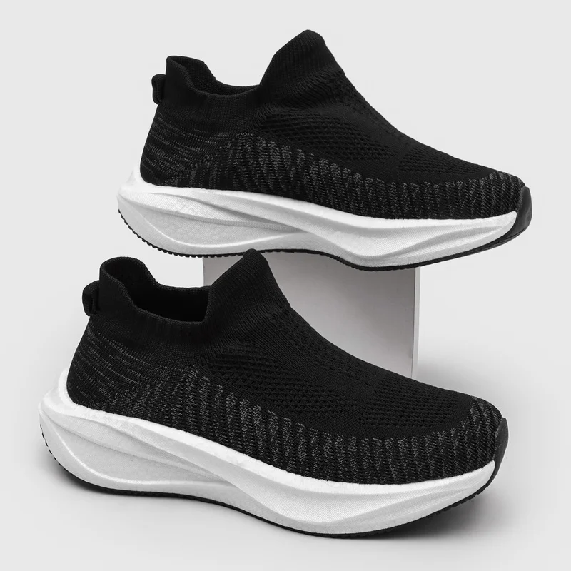 Men Running Walking Sock Shoes Fashion Women's Casual Sneakers Thick Botton Non-slip Athletic Jogging Footwear Unisex Mesh Shoes