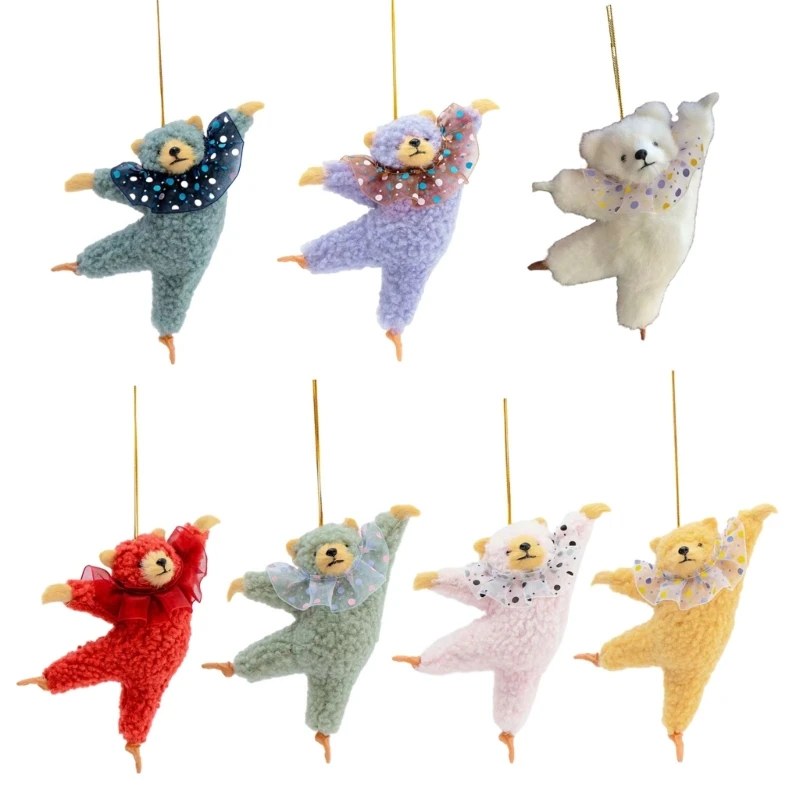 Dancing Bear Pendant Cartoon Animal Pendant Keyrings Fashionable Couple Key Rings Jewelry for Backpacks and Phone