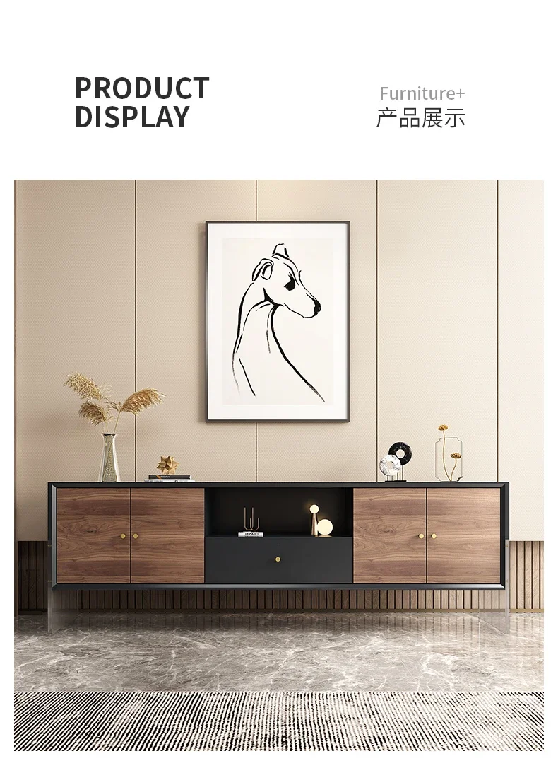 

TV Cabinet Living Room Home Floor Storage Locker Integrated Coffee Table TV Cabinet Combination
