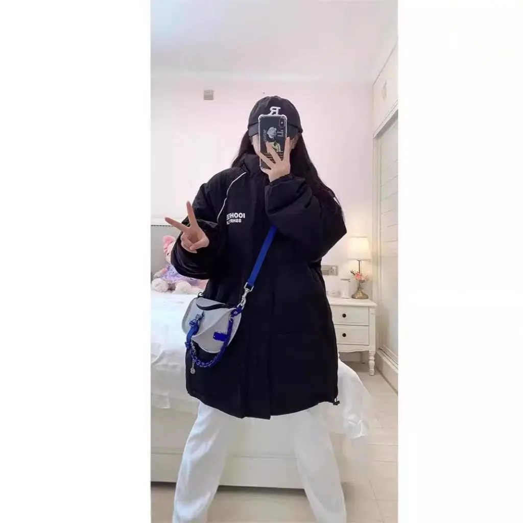

Unisex Versatile Cotton Jacket Winter Coat Slimming Stand Collar down Cotton Ins-Style Trendy Women's Clothing for Winter