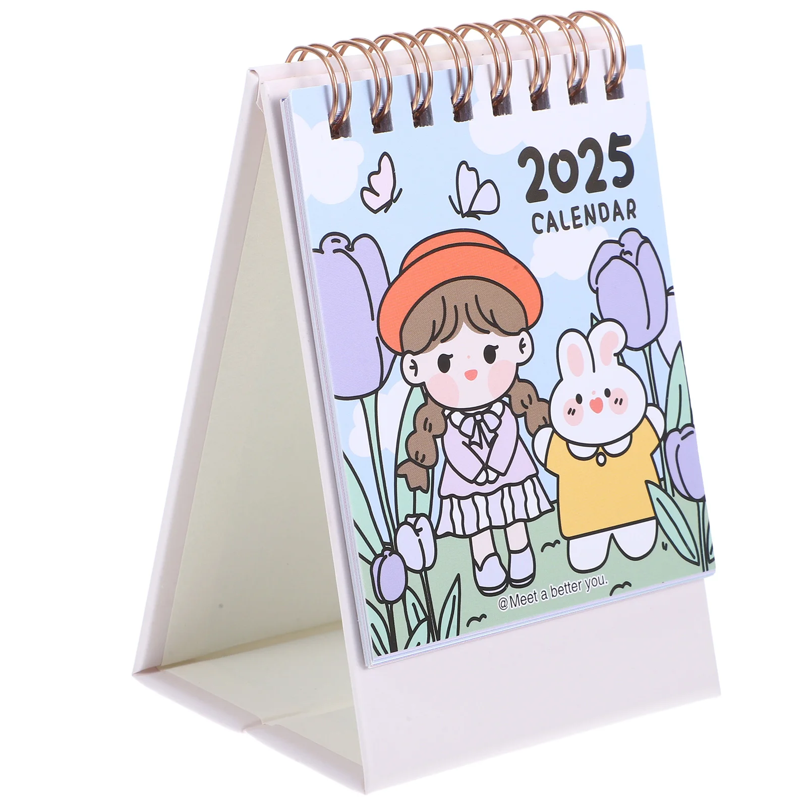 

2025 Portable Mini Desk Calendar Small Flip Paper Flip Calendar Desktop Standing Office Decor Aesthetic Planner