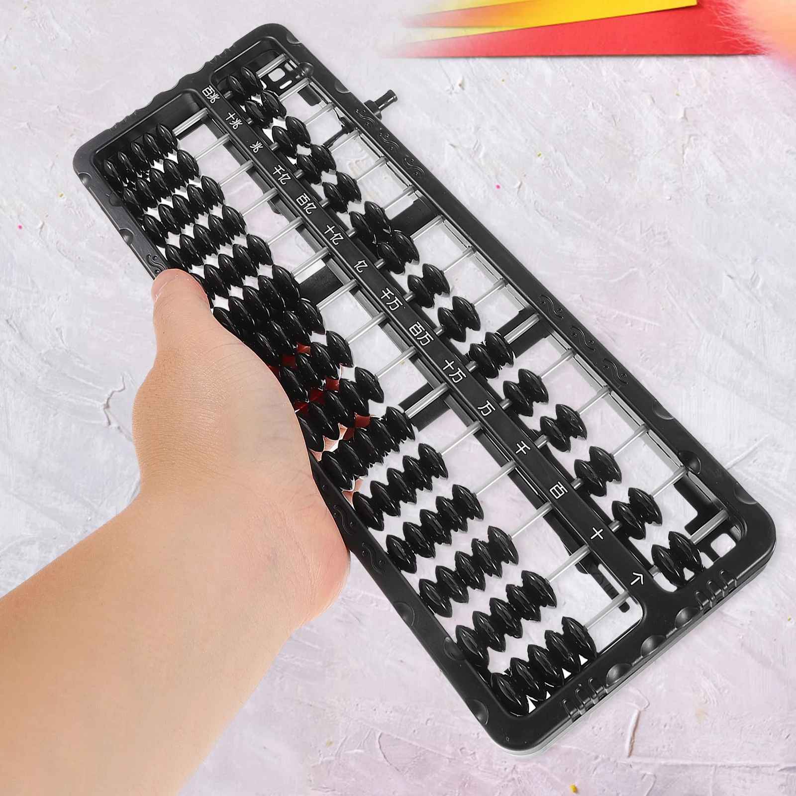 

15 Rods Plastic Abacus For Math Learning Quick Reset Counting Tool Kids Arithmetic Educational 7 Beads Per Rod