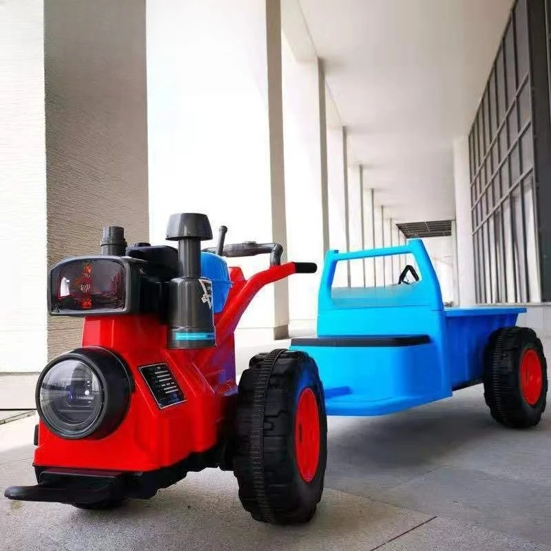 

Children's mini walking tractor electric car can seat double 1-3-6 years old boys and girls