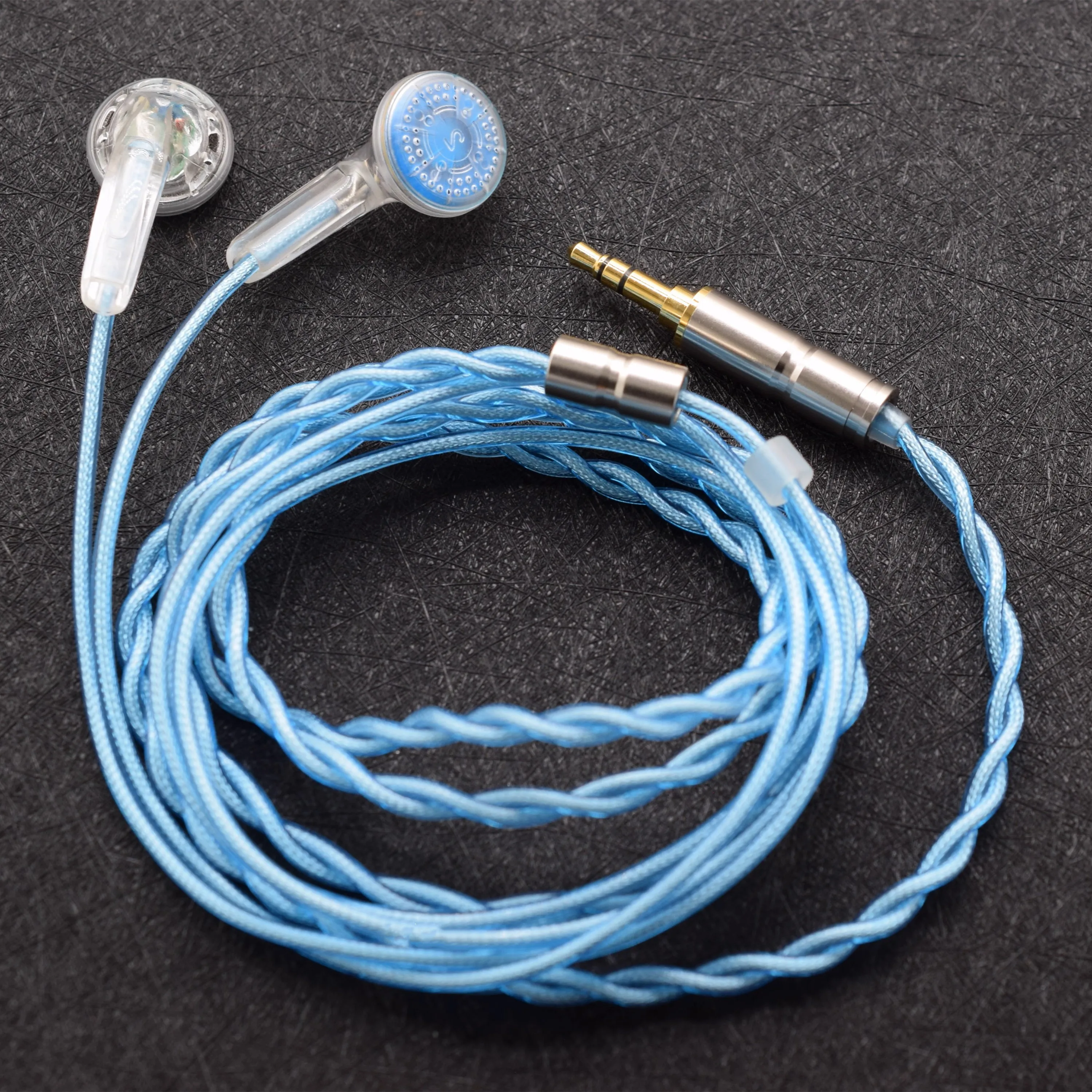 FENGRU JZ32 Diy PET Blue Diamond Diafragma Unit Hoofdtelefoon 32ohm 300ohm Hoge Impedantie Platte Kop Oordopjes HiFi In Ear Oortelefoon