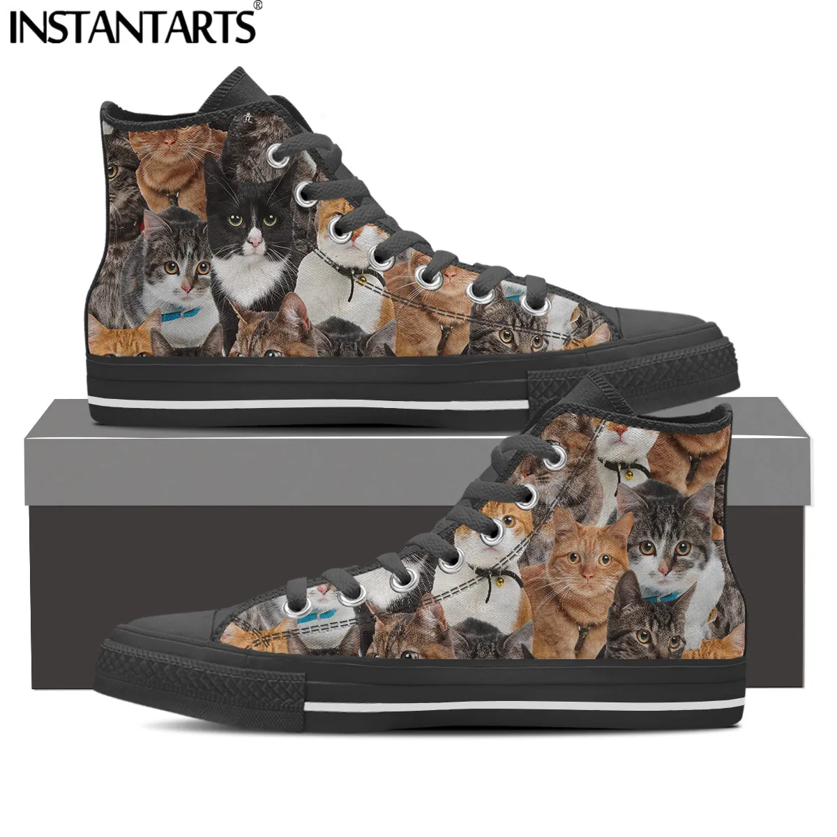 INSTANTARTS Men Sneakers Cute Cat/Panda/Sloth/Corgi Pattern Autumn Winter Teenage Boys Unisex Cute Animal Zapatillas Hombre New