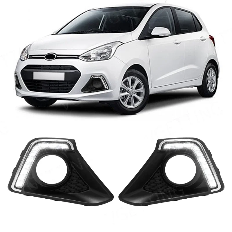 

Автомобильные дневные ходовые огни для Hyundai I10 GRAND 2014 2015 2016, дневные ходовые огни с передним бампером, дневной свет, 12 В