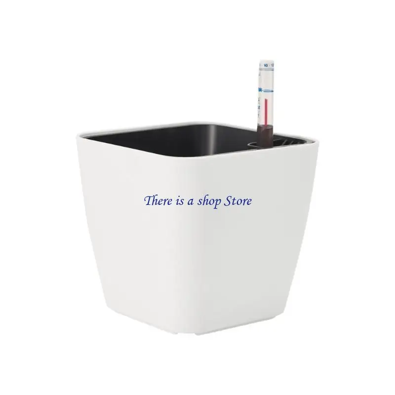

D0AD Watering Plastic Planter with Water Level Indicators Modern Decorative Planter Flower Pots for House Plant Device