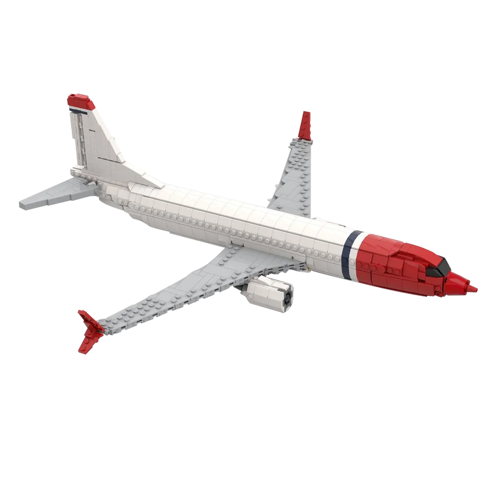 MOC Boeing 737 - Norwegian Air Shuttle Bricks Airlines Airplane Model Aerospace Military Building Block Kids Toy Birthday Gift