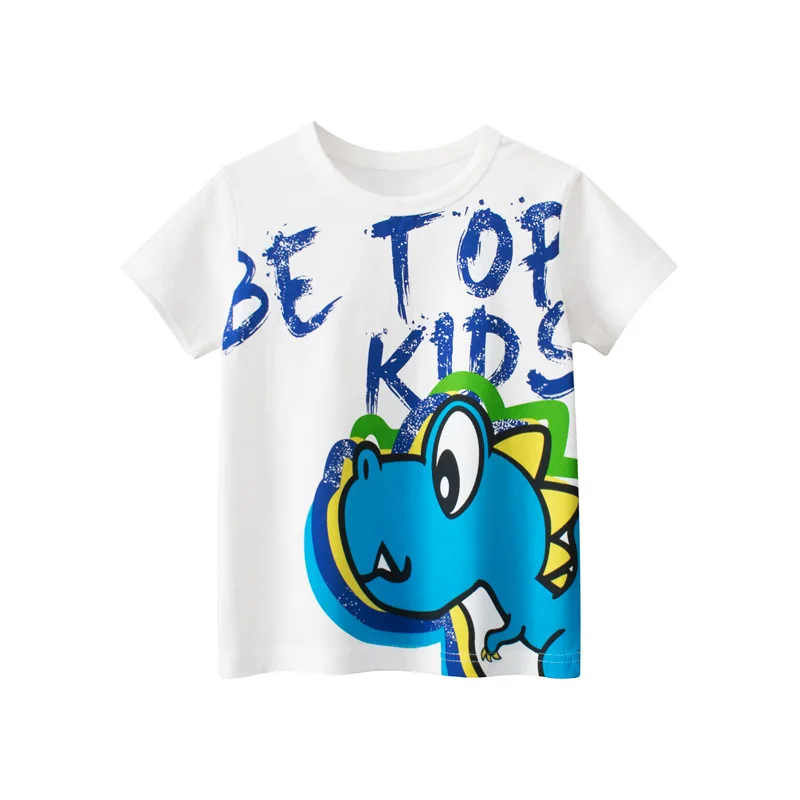 

Brand New Children's Cartoon Dinosaur T-Shirts 2024 Summer Boys Clothes Short Sleeve Cotton Tops Tees Shirts Kids Outfit 2-10Y