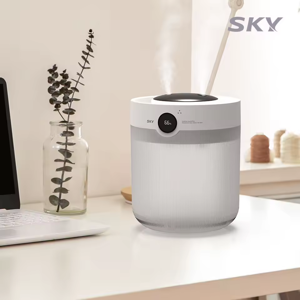 [스카이 2L 가습기 듀얼 분무 모습]