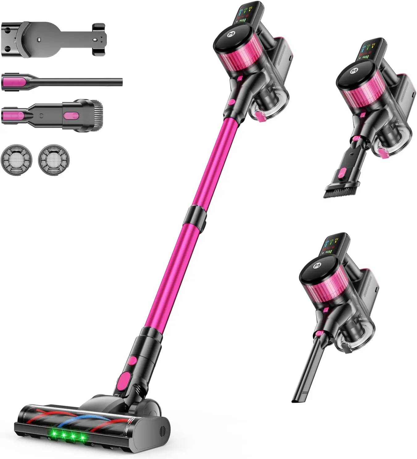 650W Cordless Vacuum Cleaner with 55kPa Suction,Up to 75Mins Runtime,Anti-Tangled Design for Hardwood Floors,Carpets,Pet Hair