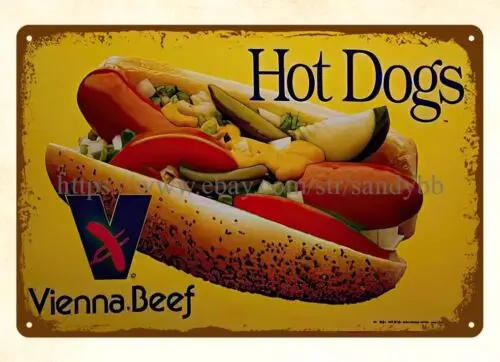 wall art collectible walls Vienna Beef Hot Dog metal tin sign