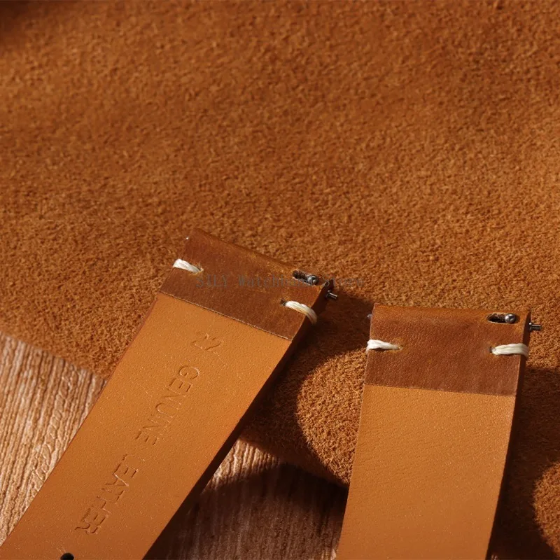 Men Women Business Cowhide Leather WatchBand Vintage Oil Wax Strap Universal Quick Release Wristband Handmade Retro Oil Bracelet image 4