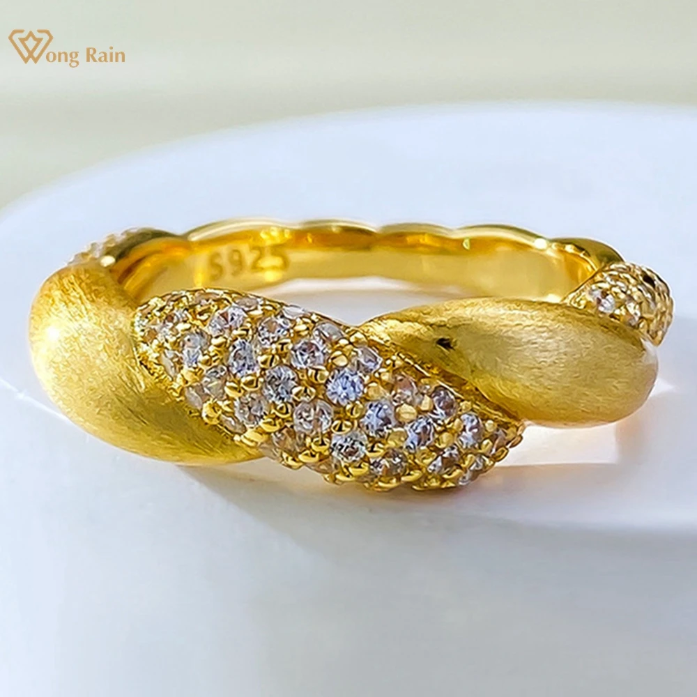 

Женское и мужское кольцо с сапфиром Wong Rain, кольцо из серебра 925 пробы с покрытием из 18-каратного золота
