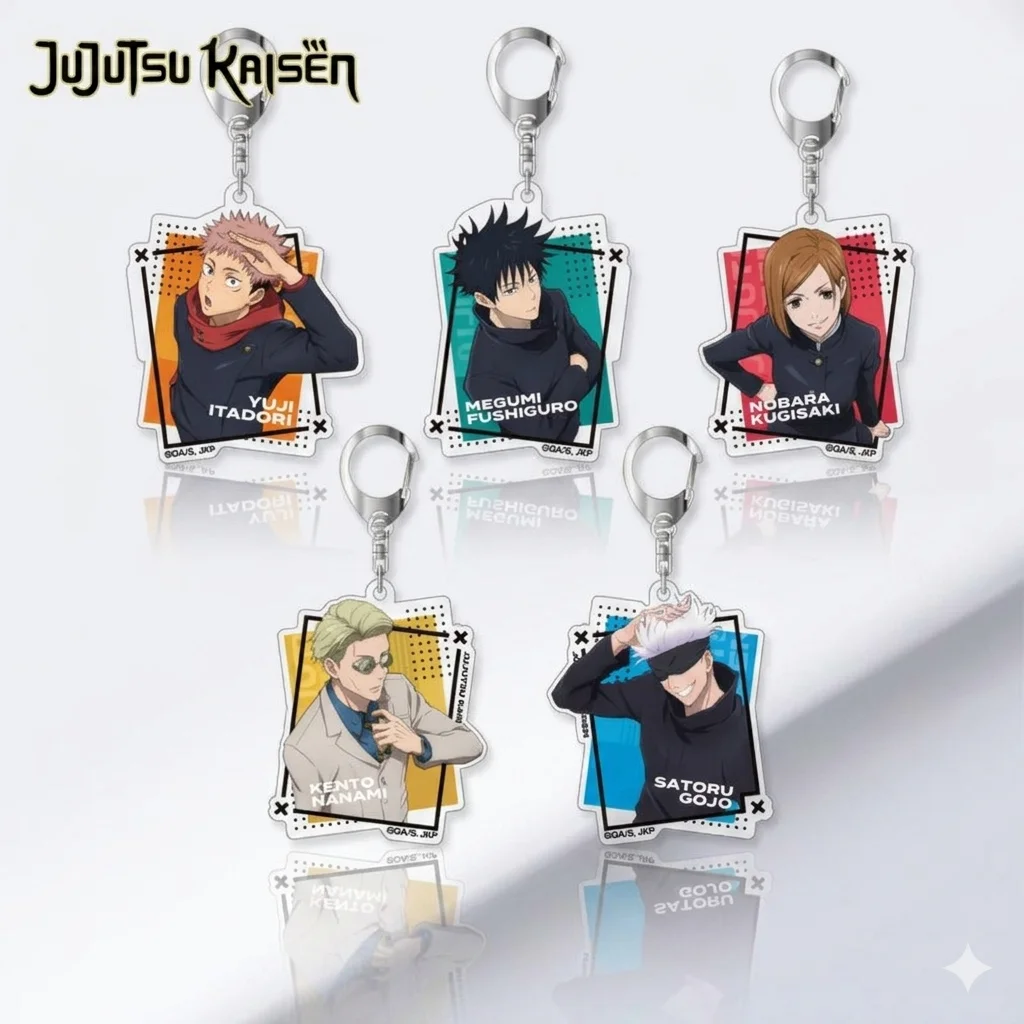6CM Jujutsu Kaisen Acrylic Keychain Gojo Satoru Geto Suguru Itadori Yuji Fushiguro Megumi Anime Keyring Cosplay Bag Pendant Gift