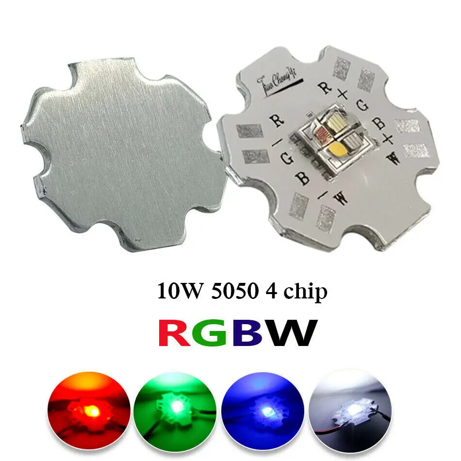 TiaoChongYi 10 W RGBW RGBWW Hochleistungs-LED-Leuchtdiodenchip 5050 4 Chips mit 20 mm Aluminium-Leiterplatte 3