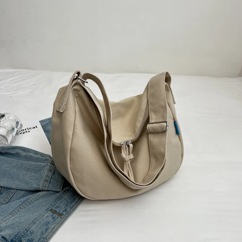 Sac à main fourre-tout de grande capacité en toile Simple pour filles, Sac à bandoulière pour écolières, Sac à épaule solide