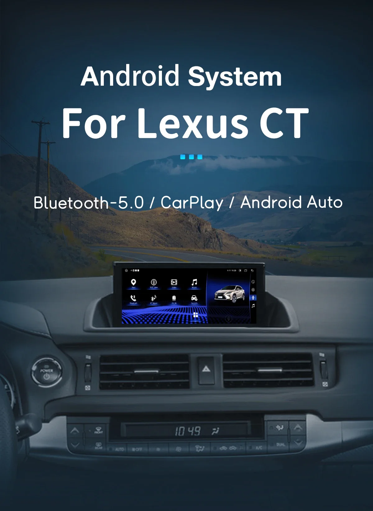 Wireless CarPlay Android 14 Car Radio For Lexus CT CT200 CT200h 2012-2020 Intelligent System GPS Multimedia Player Stereo Audio