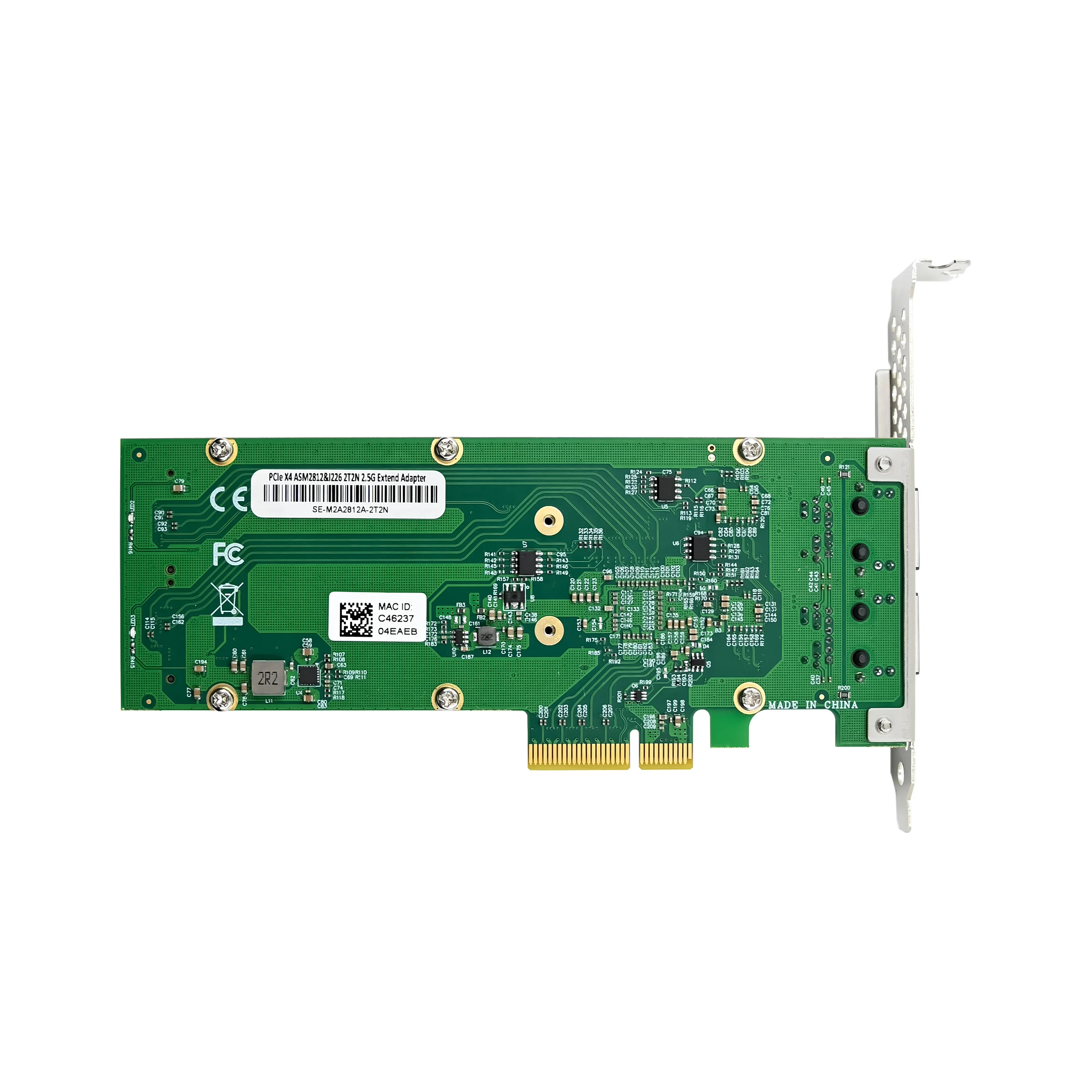 Sunweit ST5114 PCIe X8 ASM2812&I226 2.5G 1000Mbps RJ45 T2 إلى LAN مع محول 2 NVMe SSD #4