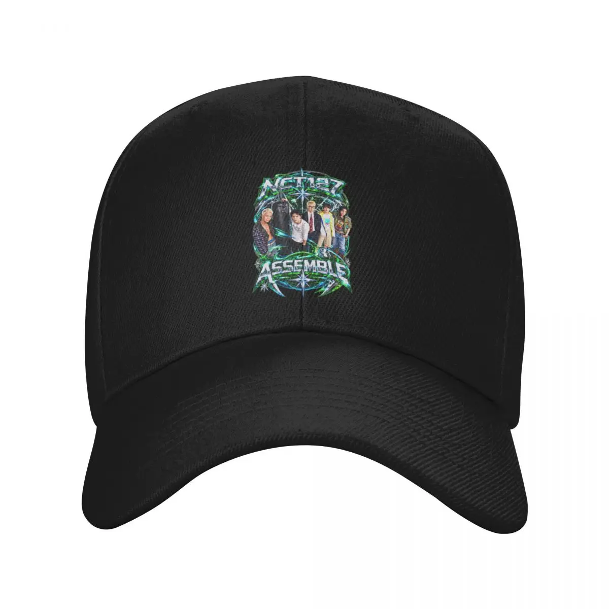 Fashion NCT 127 Assemble Blingy Cybernetic Metal Glow Visual baseball cap Travel Trips Luxury Woman Cap