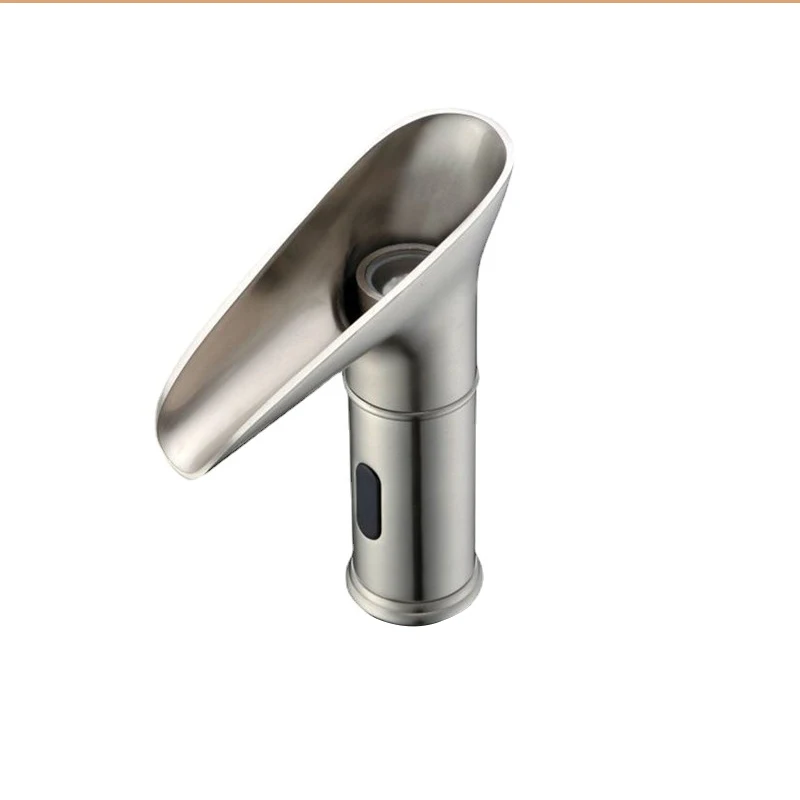 

LED waterfall faucet, cold and hot water table basin bathroom temperature control color luminescent Induction washbasin faucet