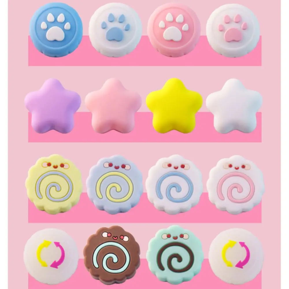 4Pcs Silicone Joystick Caps Star Non-slip Rocker Cap Joystick Protector Cat Paw Knob Cover for Tamagotchi Paradise Accessories