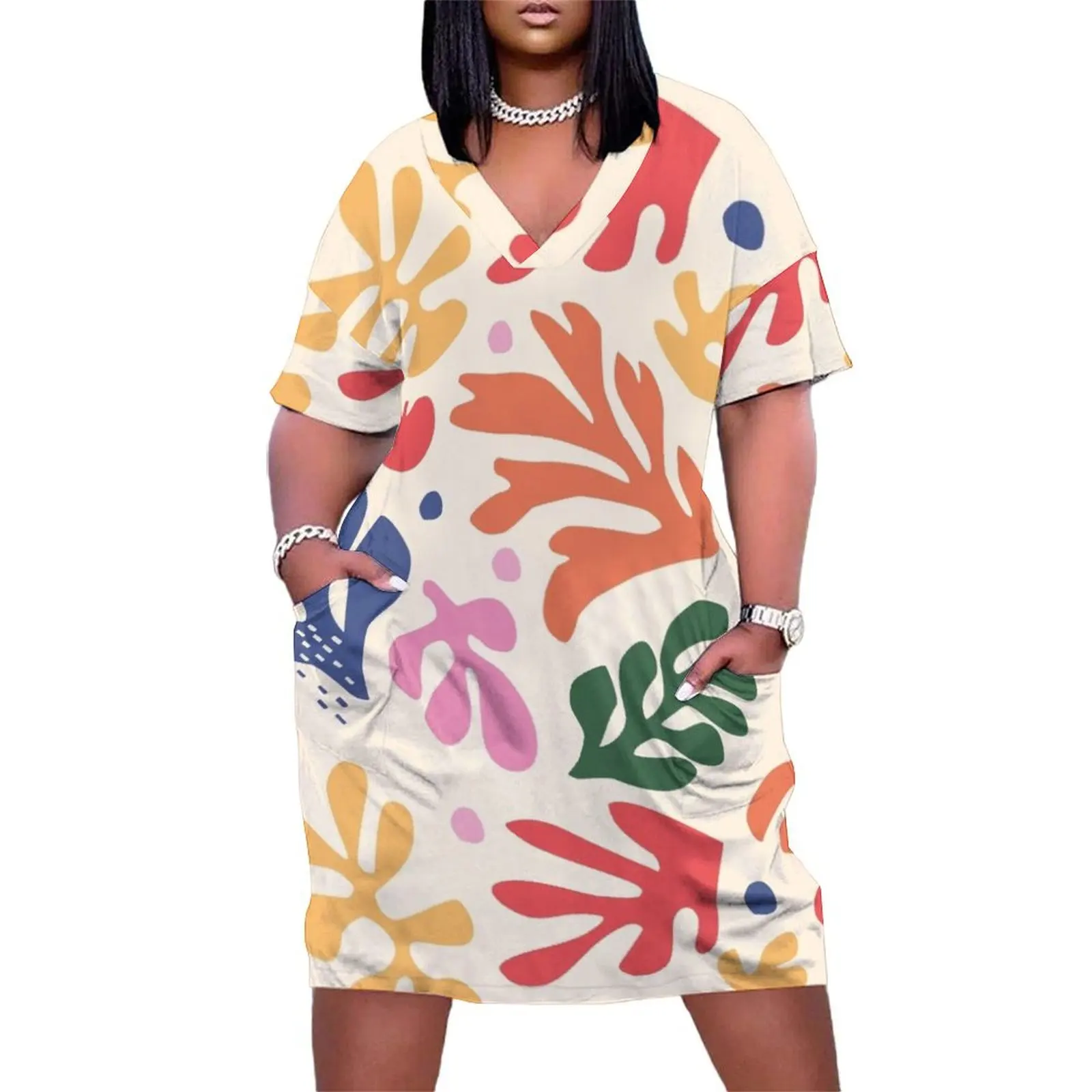 

Matisse Flowers Art Loose Pocket Dress birthday dress for women Women's dress women summer