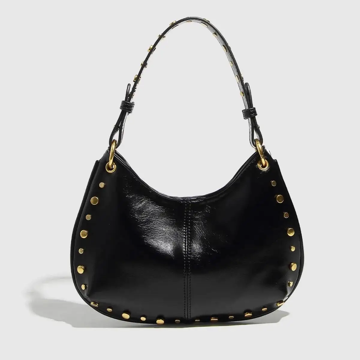 

Fashion Shoulder Rivets Studded Women Casual PU Leather Handbags Tote Female Crossbody Hand Bag Purse