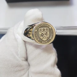 Custom Personalized 3D Engrave 26 Letter Logo 15mm Ring For Men Fashion Ring 925 silver Ring For Family Gifts
