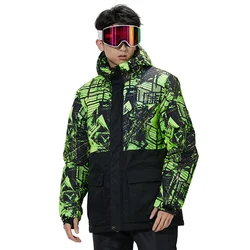 New Men Snowboard Jacket Winter Outdoor Warm Waterproof Windproof Ski Clothing Thermal Mountain Snow Jacket Ski Overalls Male