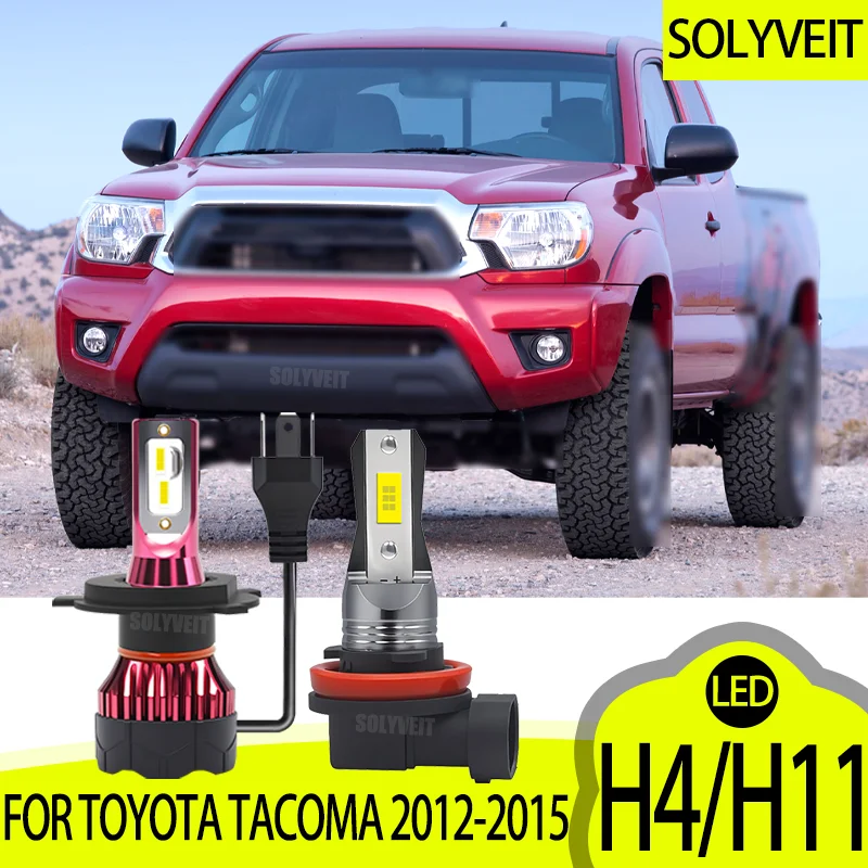 

Quick Connect LED H4 Headlight Dual Beam Hi-Lo Beam H11 Fog Light Snap On Installation FOR Toyota Tacoma 2012 2013 2014 2015