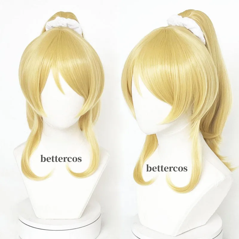 Anime LoveLive! Love Live Ellie peruka do cosplay kobiety złote peruki z kucykiem Eli Ayase peruki żaroodporne syntetyczne peruki do włosów