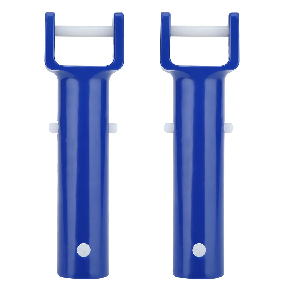 2 stuks zwembad V-vormige borstelkop met handvat, vervangend zwembadaccessoire, zwembadborstelhandvat, V-vormig handvat, blauw