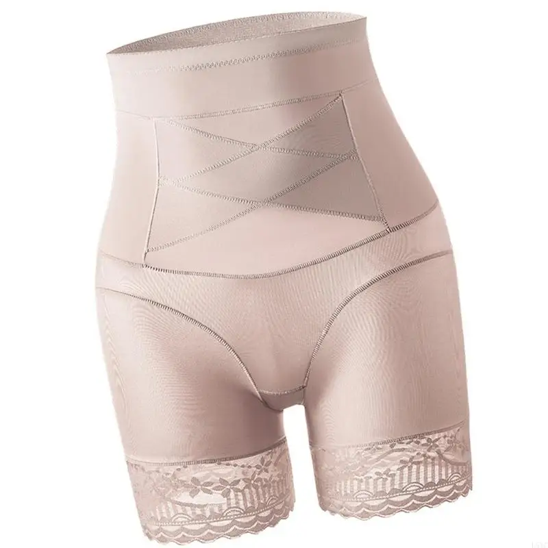 

L5YC High Waist Lace Trim Shapewear Shorts with Tummy Control and Butt Lifting Thigh Slimmer Body Shaper Underwear for Women