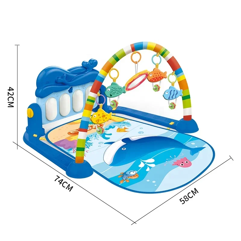 Children piano kick and play ocean baby mattress gym game mat