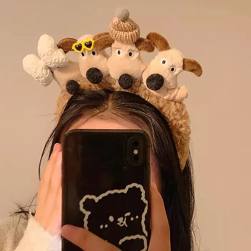 Cute Plush Dog Hair Hoop Headband Lovely Hairbands Funny Hair Accessories Outdoor Cosplay Hair Hoop Cartoon Style Hair Hoop