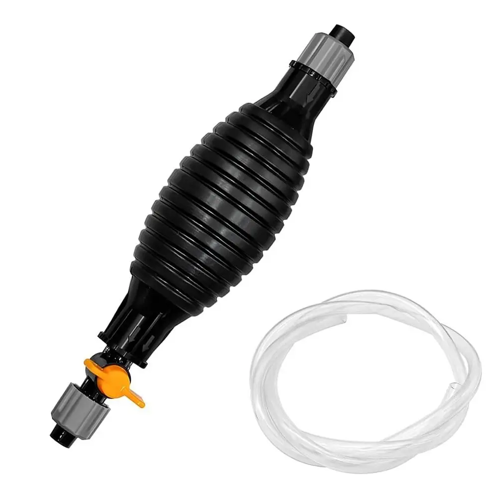 

Universal Hand Gas Oil Pump Safe with Flow Valve Siphon Hose Pump Black Fixing Buckle Portable Hand Gas Pump Fish Tank