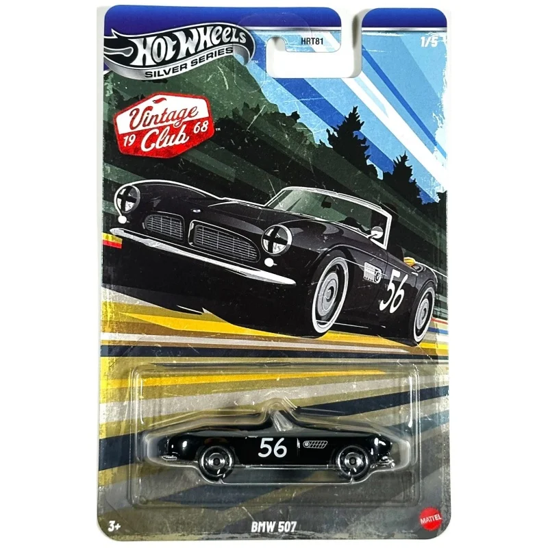 

Hot Wheels Diecast Mini Car Models Vintage Silver Series 1968 Porsche 356 Ford Galaxie Honda N600 BMW 507 Collectible Toys