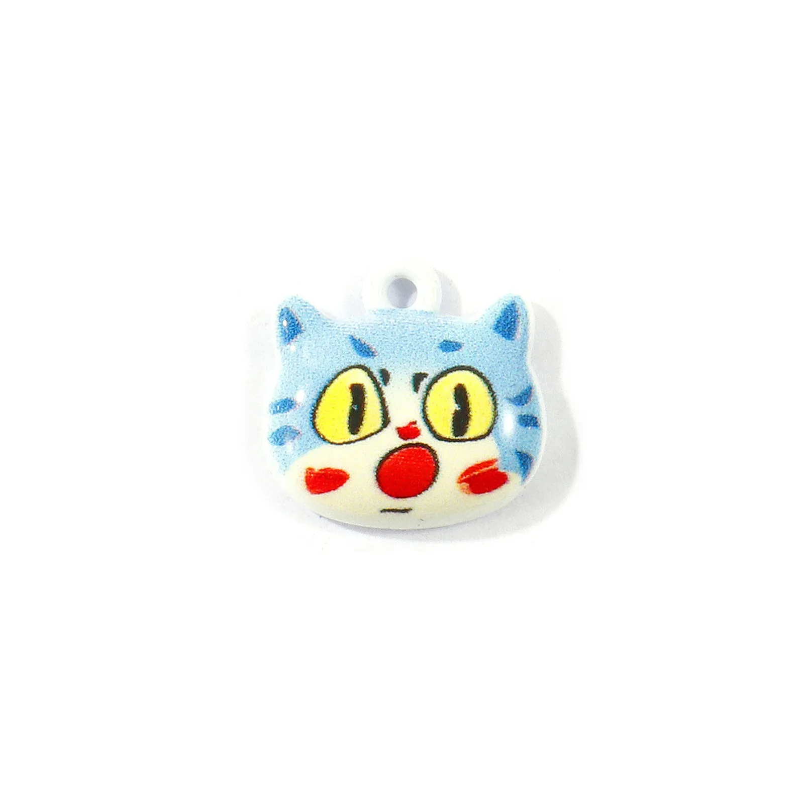10 Stück Mehrfarbige Cartoon-Katzen-Tier-Motiv-Anhänger aus Zinklegierung für Frauen, DIY-Halsketten, Armbänder, Schmuckzubehör, 13x13mm – Detail 6